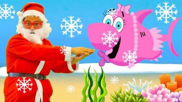 Baby Shark song - Santa Claus is coming to the Shark family and comed with his friend Rudolph, the reindeer too!