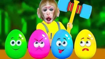 Baby Monkey’s Magical Garden Adventure with Color Surprise Eggs | Learn Colors & Animals!