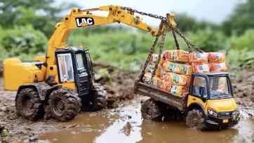 Toy Excavator to the Rescue! Muddy Adventure with Toy Car Educational Fun for Kids!