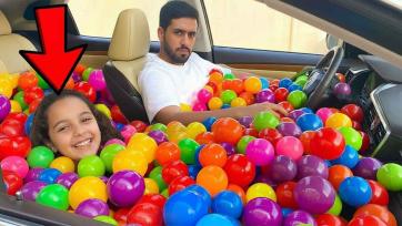 Car Full of Colorful Balls! Fun Playtime Adventure with Mom and Kid