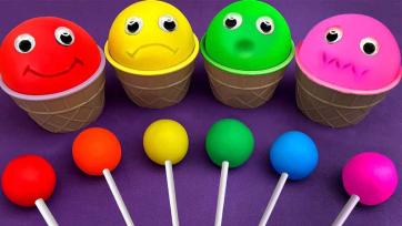 Playdough Color Cups and Lollipops - Bright Learning Fun for Kids