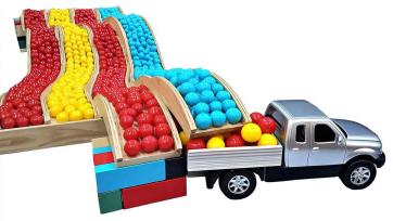 Colorful Ball Ramp and Toy Truck Fun for Kids