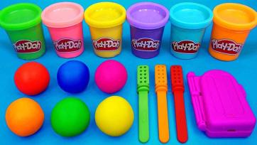 Play-Doh Color Fun! Mixing Rainbow Balls and Shapes for Kids