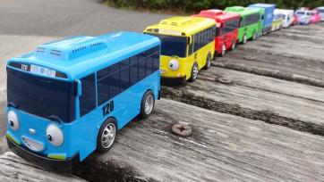 Colorful Toy Buses Traveling Through Imaginative Roads and Playful Places