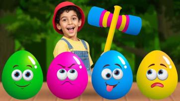 Colorful Egg Surprise with Monkey Farmer and Baby Chicks