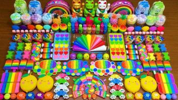 Colorful Rainbow Toys and Slime Party - Fun Sensory Play for Kids