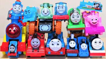 Colorful Toy Trains Adventure with Funny Faces and Happy Sounds