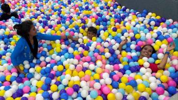 Rainbow Ball Pit Playtime for Kids - Fun Colors, Smiles, and Happy Moments