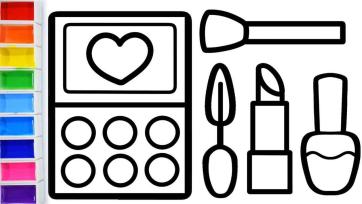 Colorful Makeup Fun for Kids - Painting a Cute Beauty Set with Bright Colors