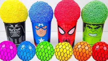 Superhero Cups and Color Balls - Satisfying Squeeze Toys for Kids