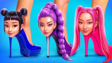 Dreamy Hair Creations for Kids - Pink Sea Style, Purple Braid & Twin Buns